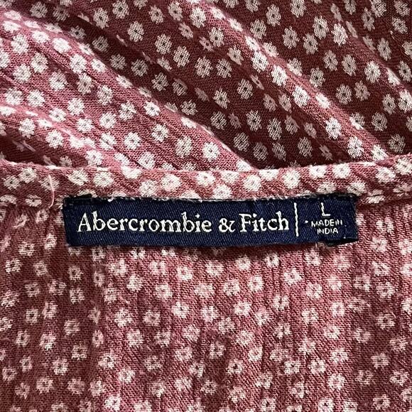 Abercrombie & Fitch Short Sleeve V-Neck Maxi Dress With Tie Waist Flowy Large - Picture 9 of 12